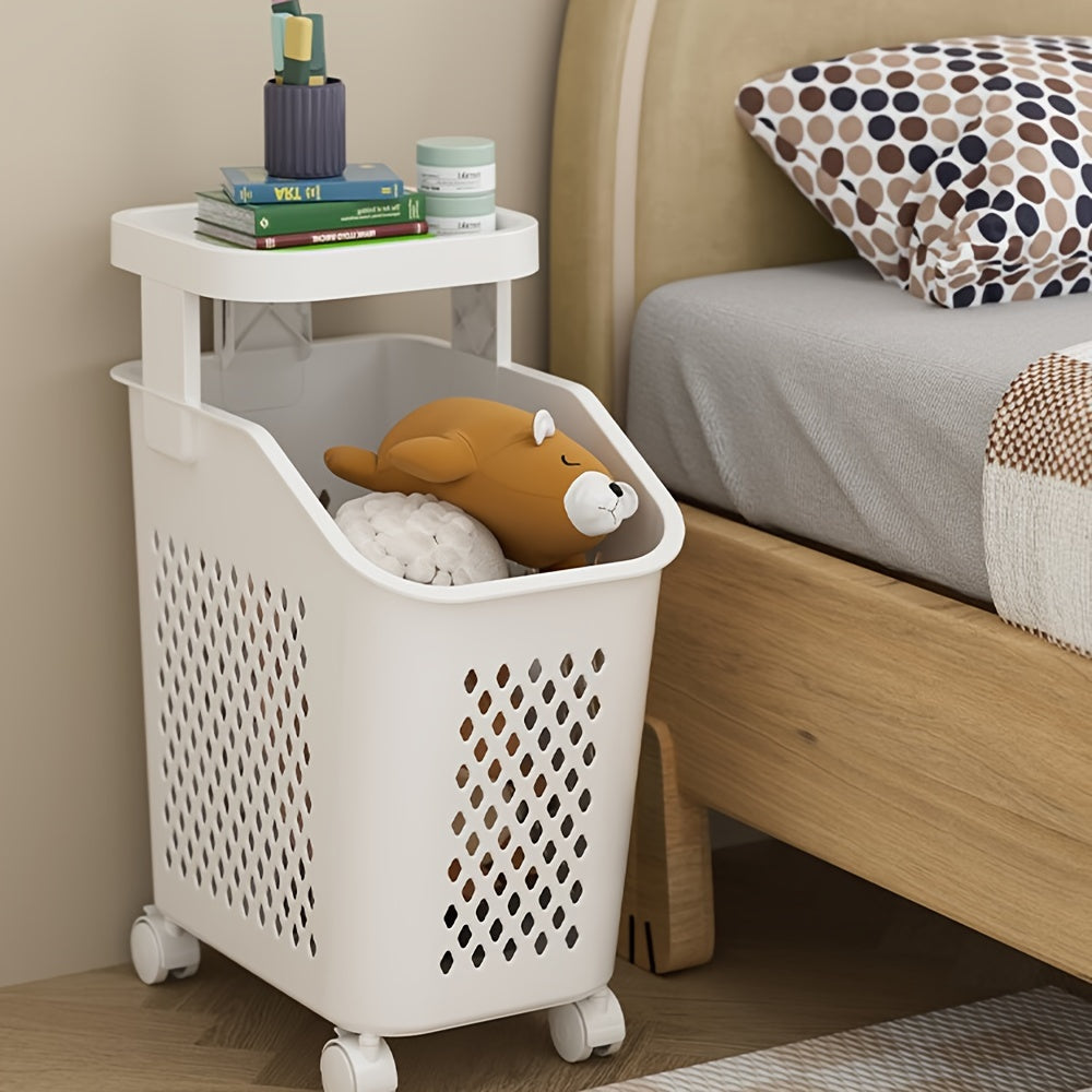 Multi-Functional 3-Tier Laundry Hamper on Wheels for Bathroom Bedroom Balcony