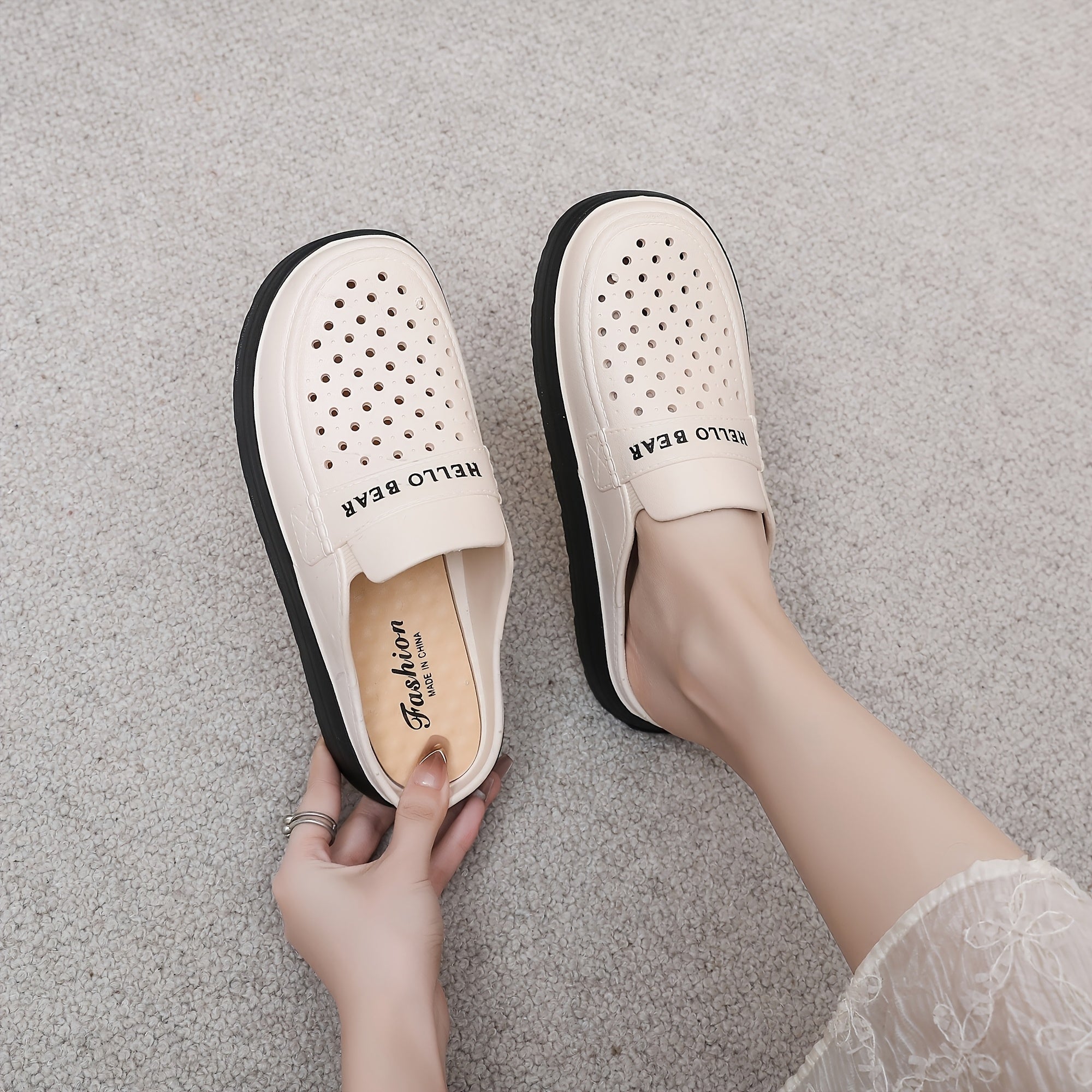 Women's Summer Thick-Soled PVC Shoes with Half-Enclosed Head for Comfort and Style