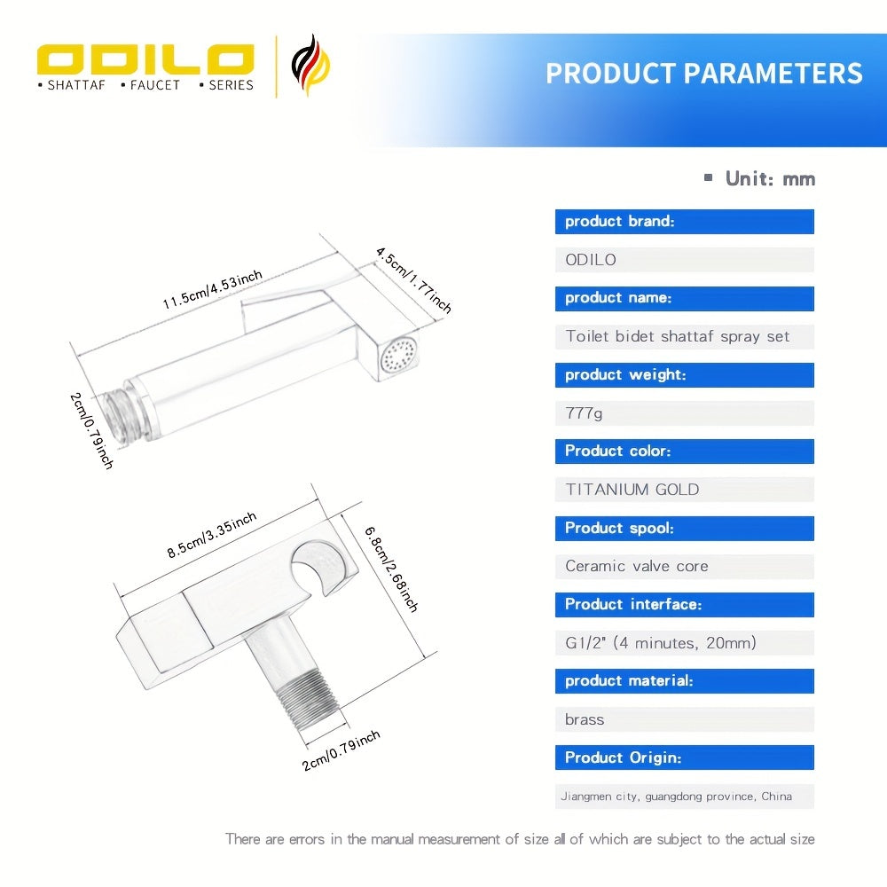 1-частный медный туалетный распылитель с интегрированной женской насадкой для смыва, в цвете розового золота.