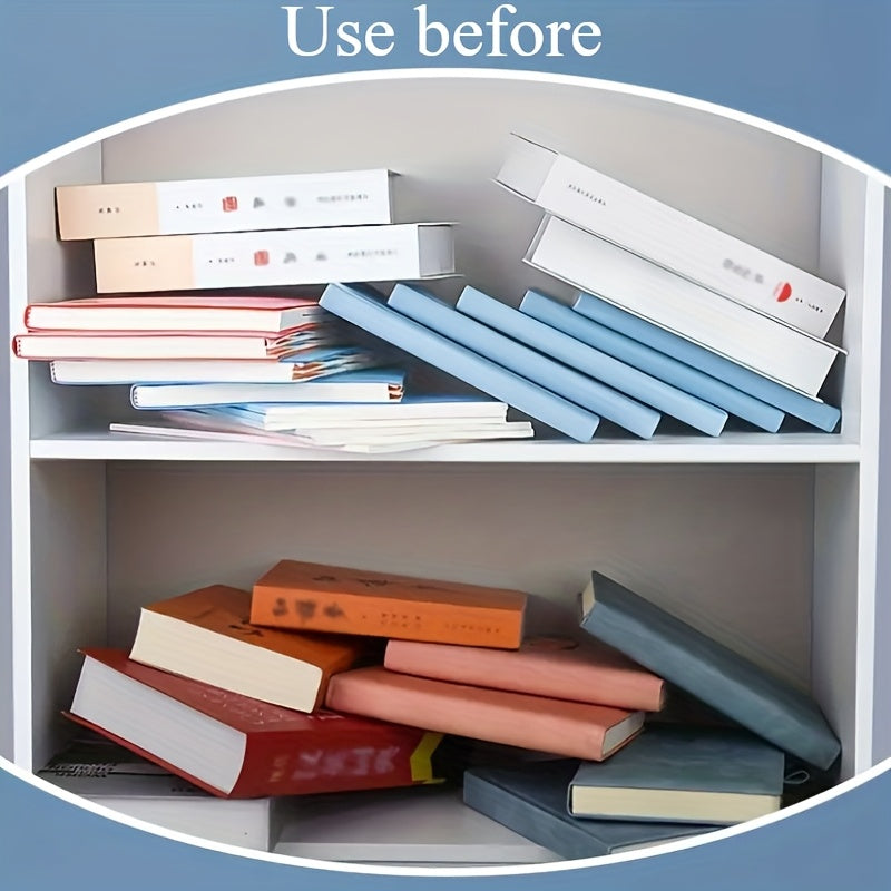 Plastic Bookshelf Organizer for Books Magazines CDs Office Supplies Rectangular Freestanding
