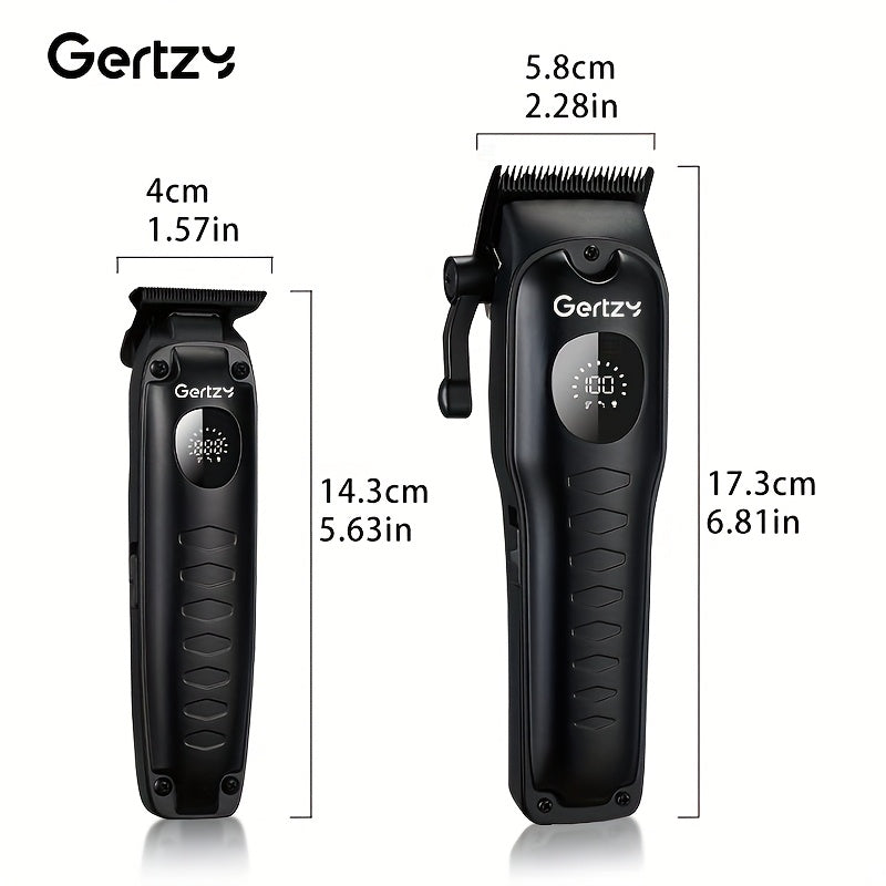 Men's Hair Clipper Set with LED Display Nine Limit Combs Hair and Oil Clippers Gift