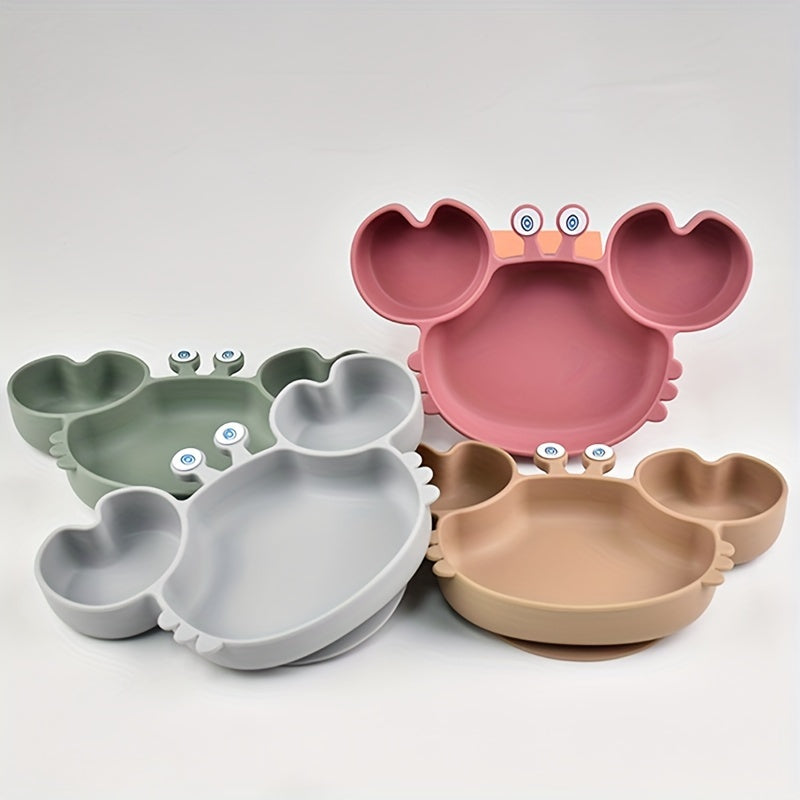 Silicone Toddler Feeding Plate with Suction Cup Cute Safe BPA-Free Dishwasher Safe