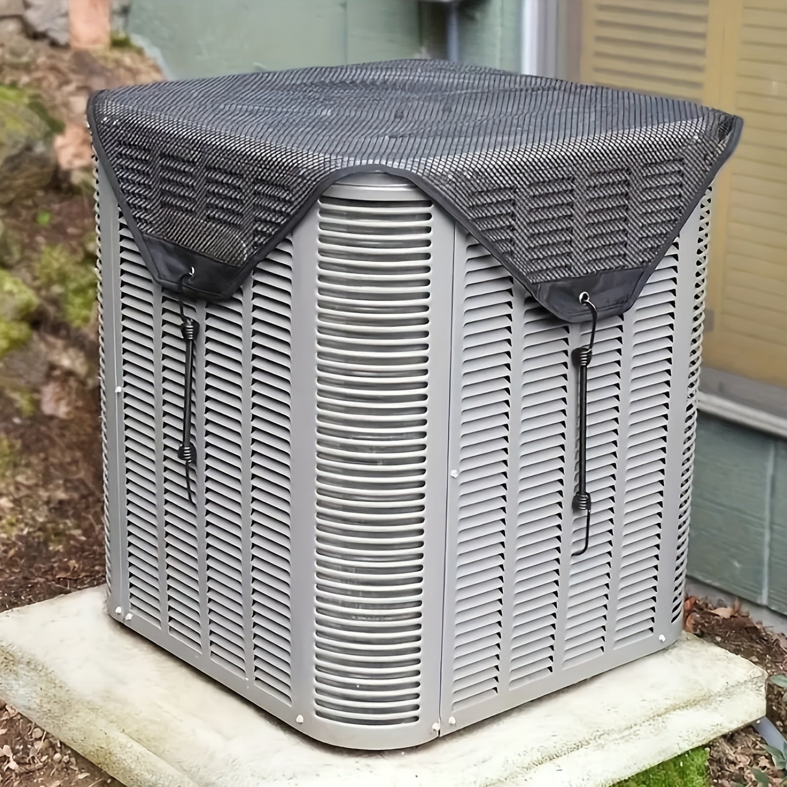 Outdoor Air Conditioner Cover Mesh Design Snow Leaf Protection with Elastic Hooks