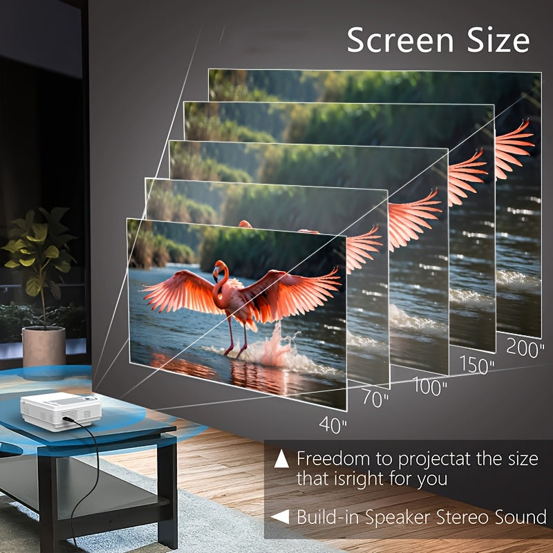 Мини портативный WiFi проектор 1080P для домашнего кинотеатра, на открытом воздухе, короткофокусный