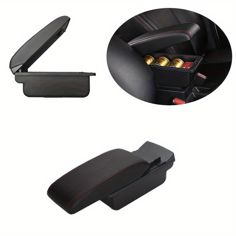 Black ABS Armrest Console Storage Box for Car Center Organizer