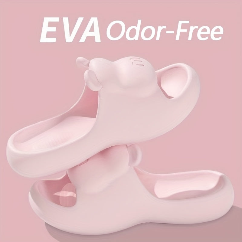 Women'S EVA Slippers Non-Slip Odor-Resistant Open-Toe Slides Pink Indoor Shoes
