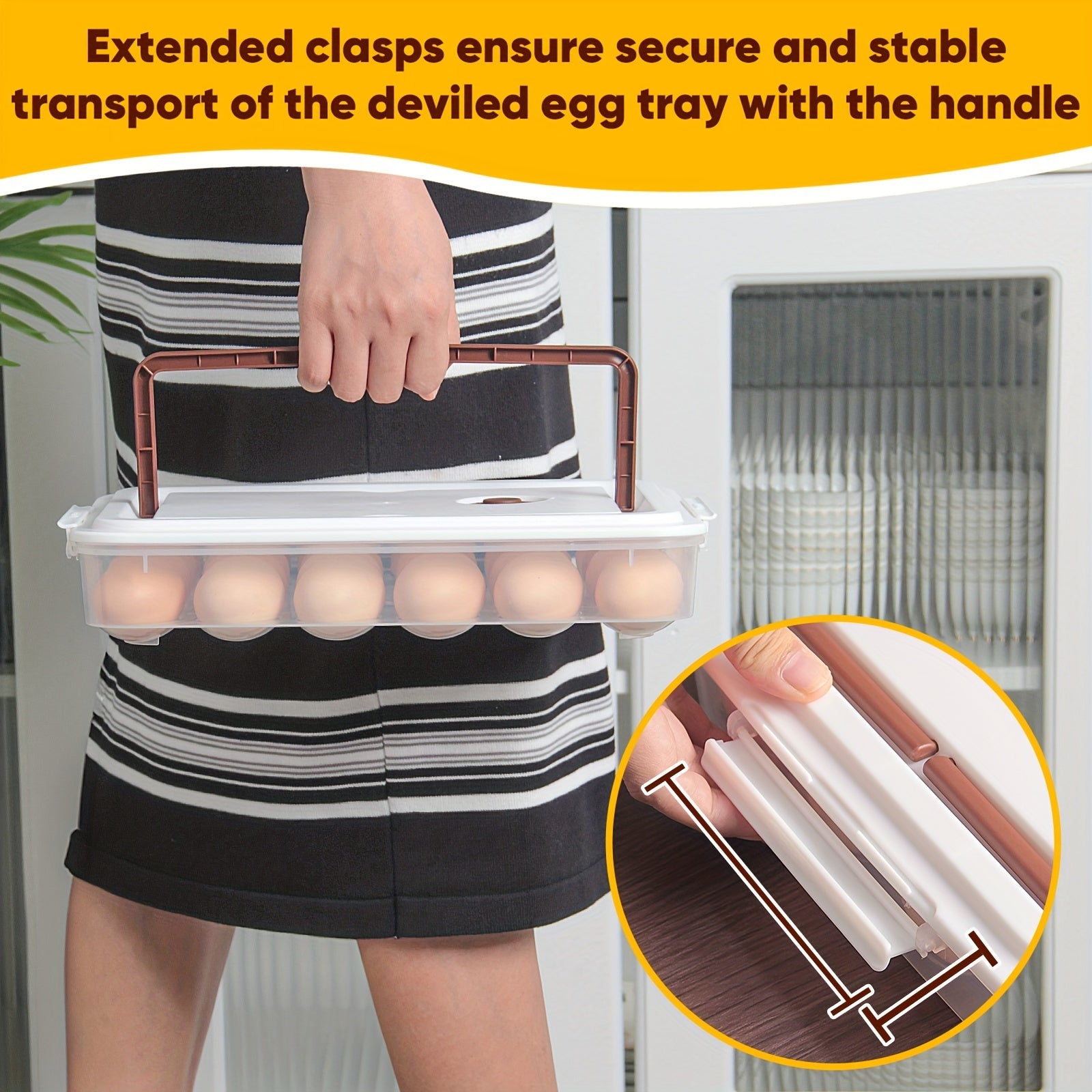 Plastic Egg Holder with Lid, Transparent, Stackable, 48 Eggs Storage