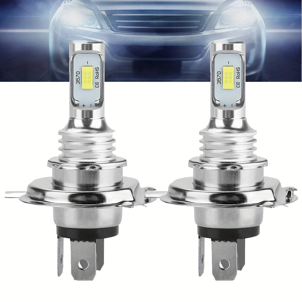 2pcs H4 9003 CSP LED Headlight Fog Bulbs High Low Beam 6000K White