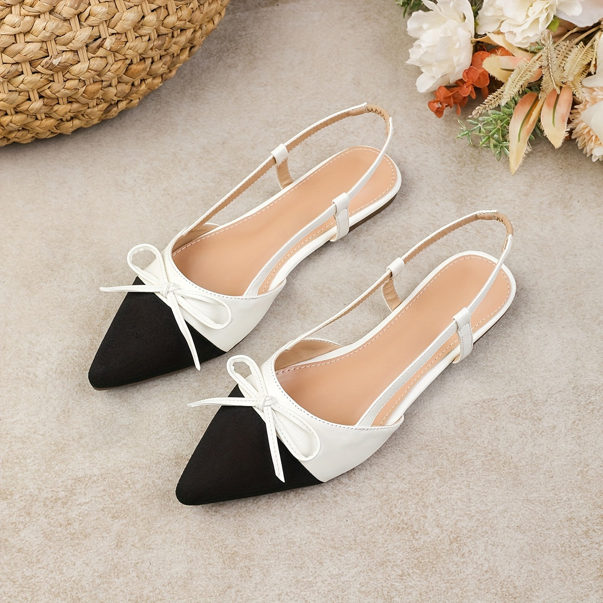 Women's Leather Pointed Toe Flat Sandals Slip-On Summer