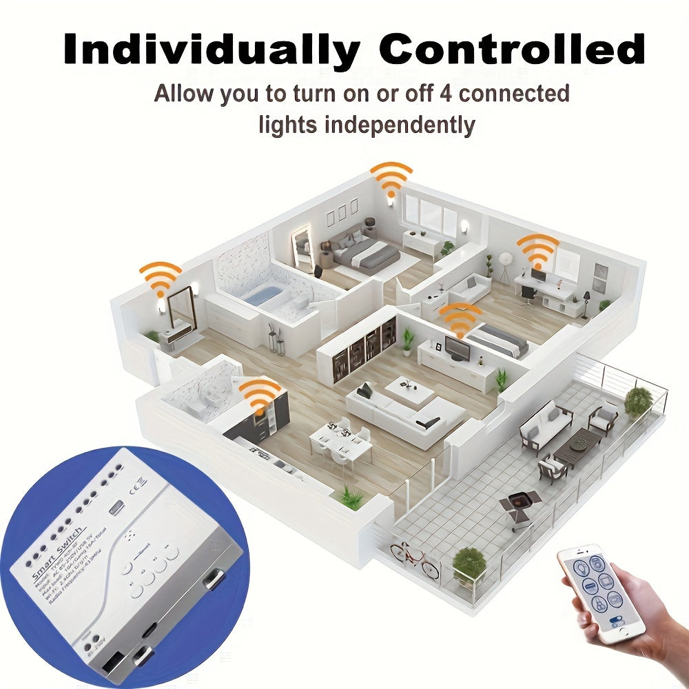 4CH Wi-Fi aqlli kalit moduli Alexa va Google Home bilan mos keladi 220V-240V relé
