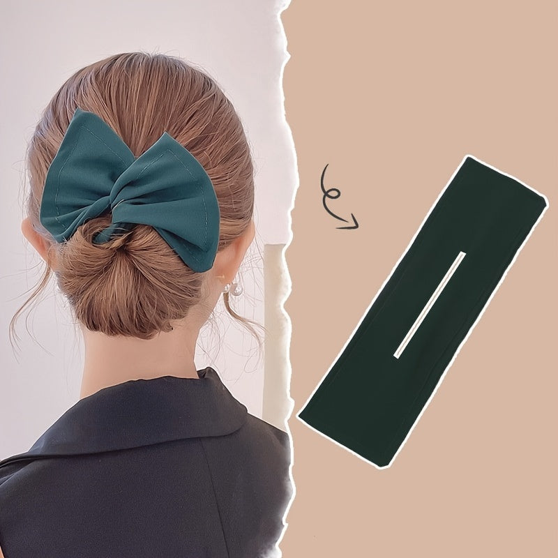 Women's Bow Shaped Ponytail Holder for Curls and Buns Hair Accessory