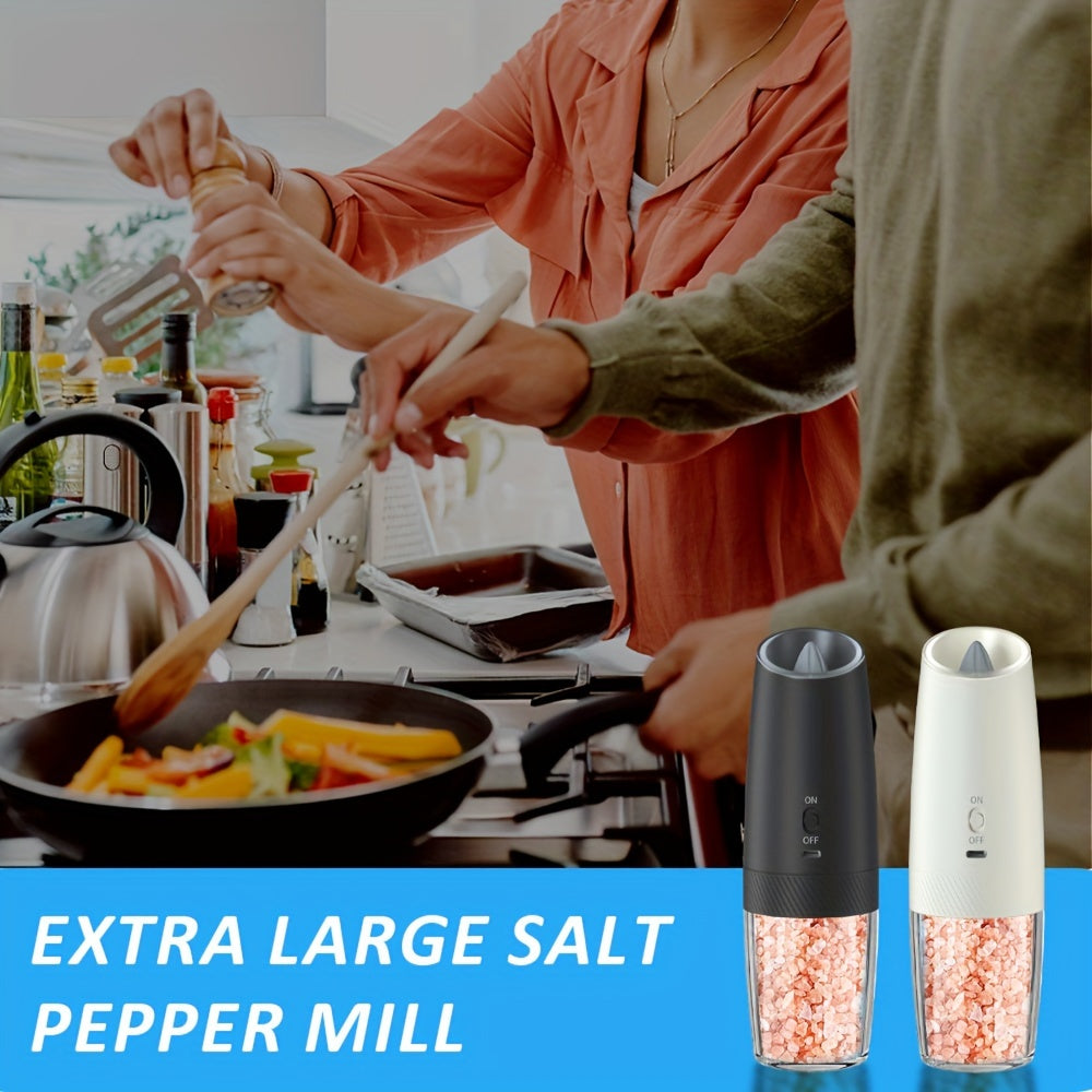 Electric Pepper Grinder with Gravity Sensing LED Light Adjustable Coarseness Rechargeable