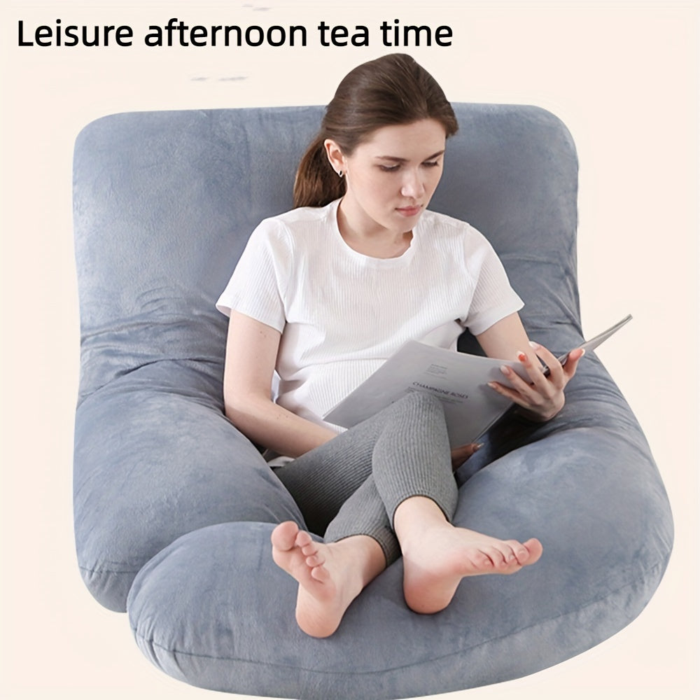 Onalik yostiq J-shakl yumshoq kristal fleece olib tashlanadigan, bukiladigan, yuviladigan qo'llab-quvvatlash