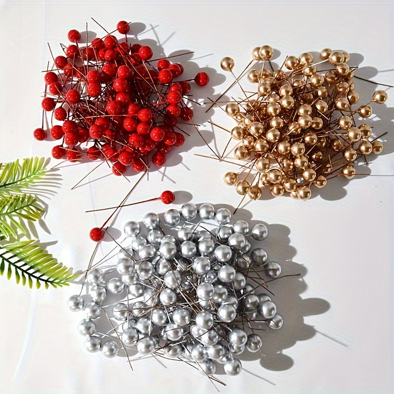 Artificial Berries Mix 100 Pieces for Holiday Decorating Wreaths and Crafts