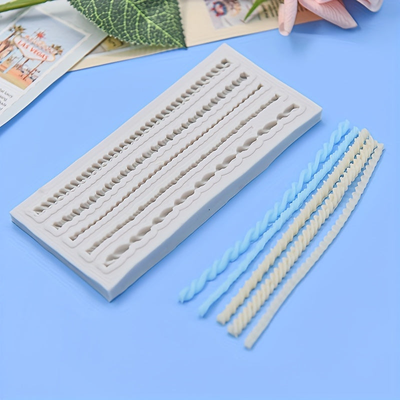 Silicone Mold for DIY Dessert Cakes and Chocolates with Braided Border Design