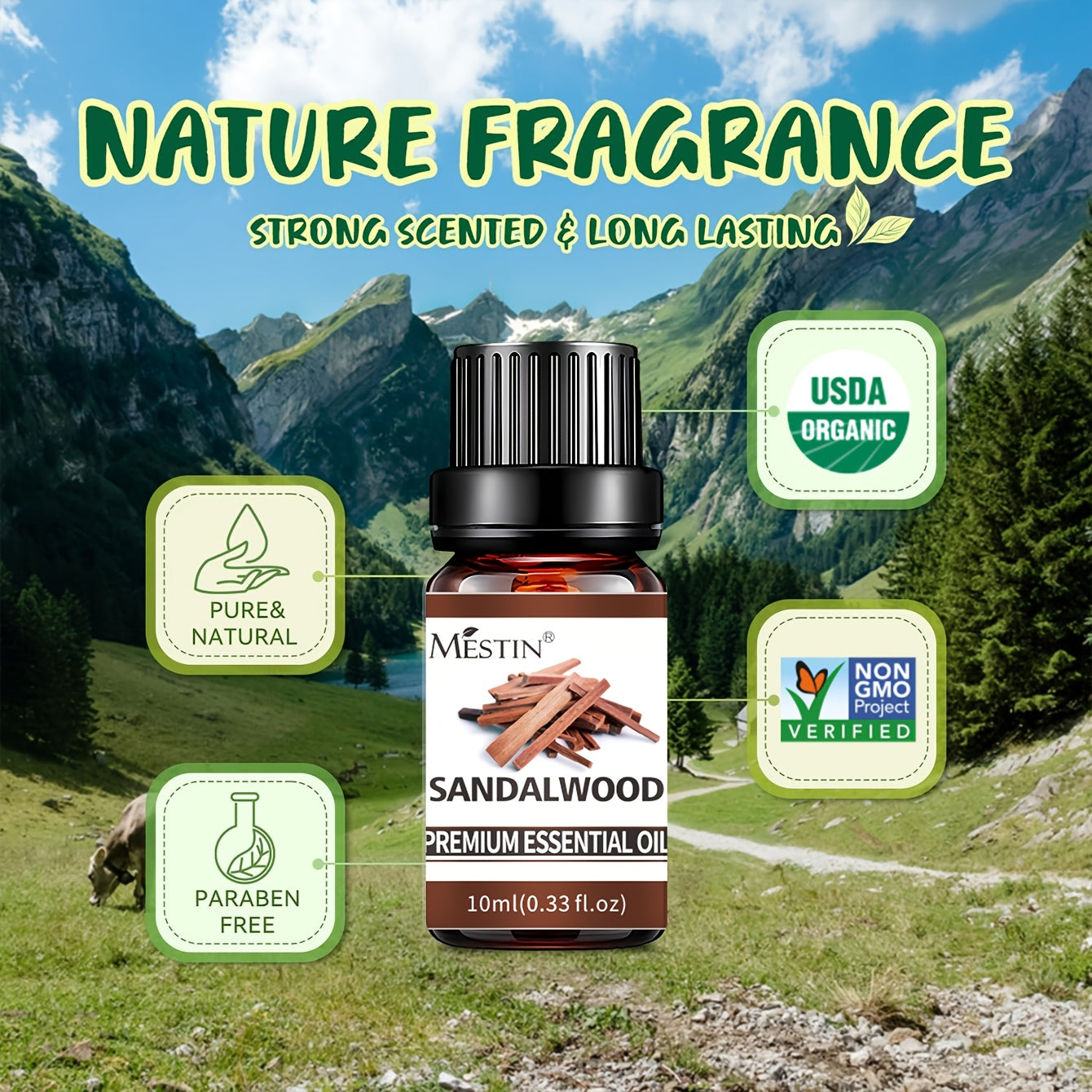 High-Quality Essential Oil 100% Pure Plant Extract 33 Flavors Multi-Purpose for Skin Hair Diffuser Spa Massage