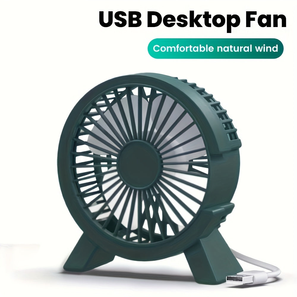 USB-Powered Desktop Fan Plastic Modern Home Cooling Small Personal Fan