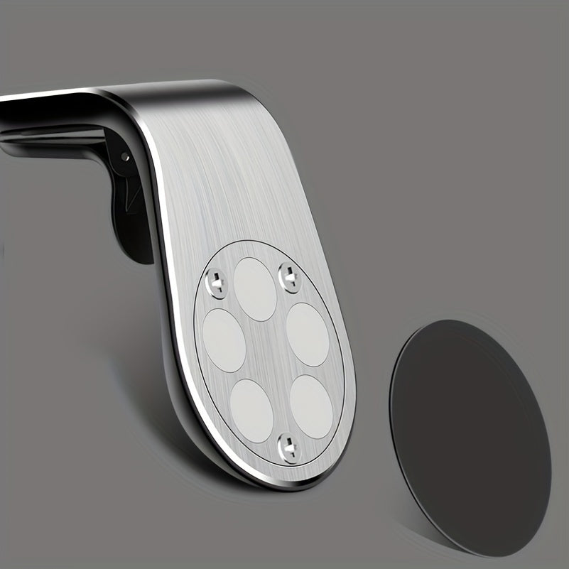 Magnetic L-Shaped Car Air Vent Phone Holder Aluminum Alloy Secure Mount