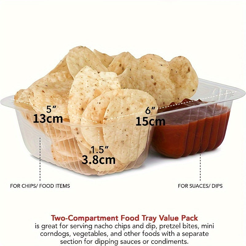 32-Pack 12oz Disposable Plastic Nacho Trays for Dips, Movie Nights, Parties