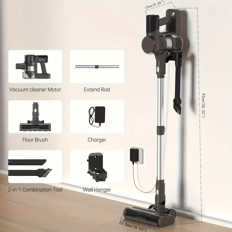 LED displeyli simsiz changyutgich 30Kpa tortish kuchi bilan it tuklari va gilam uchun qattiq pol