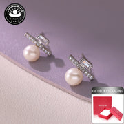 Ayollar uchun hashamatli toza suv marjonchasi stud uzuklar 6-7mm tabiiy dumaloq marjonlar sovgʻa