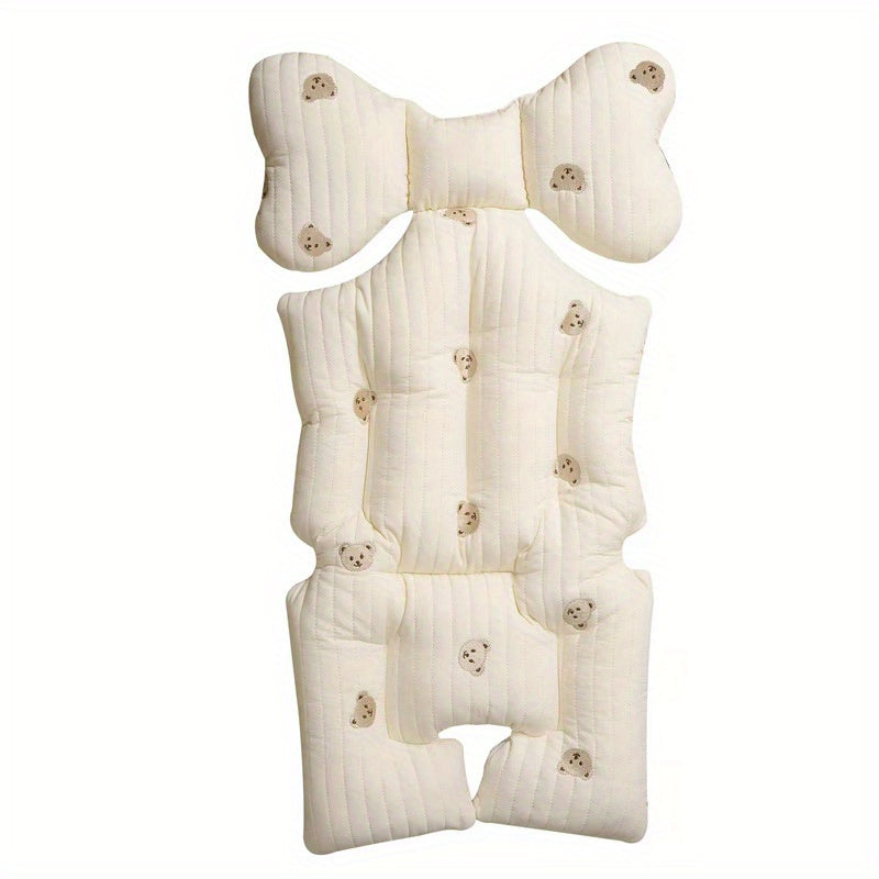 Baby Stroller Seat Pad Cotton Cushion for Autumn Winter Breathable Embroidered Hand Wash