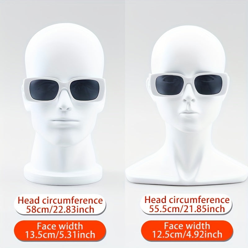 Men's Square Glasses with PC Frame and Clear Lenses for Casual and Travel Use