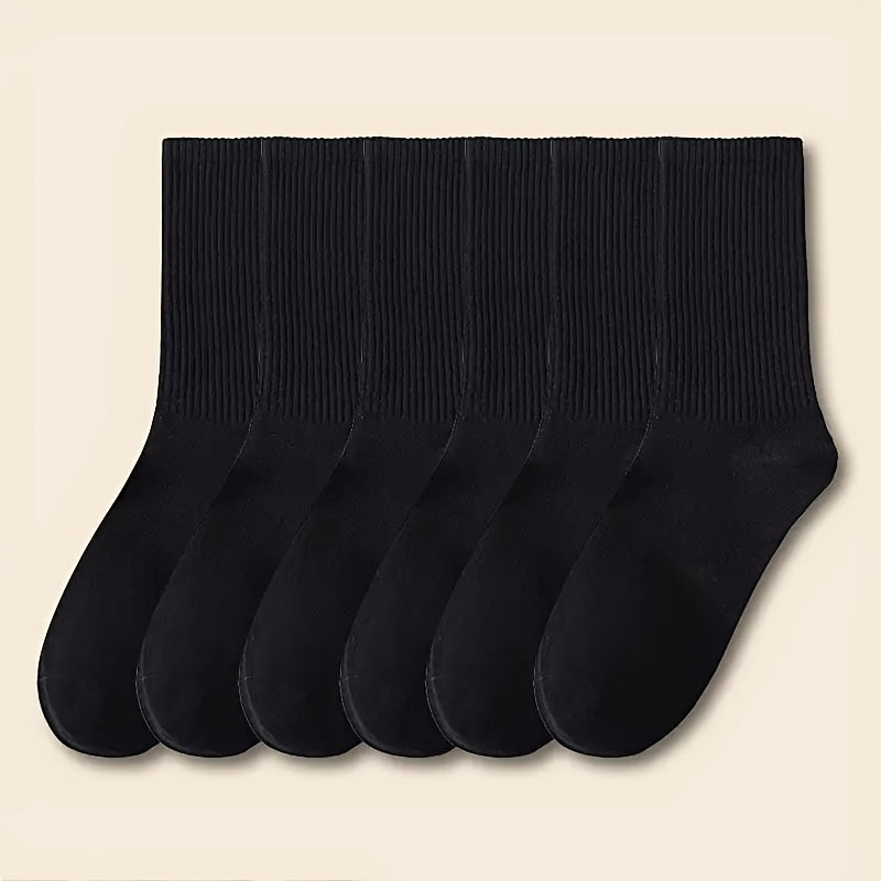 20 Pairs Unisex Mid-Calf Black and White Knit Socks for Autumn Winter