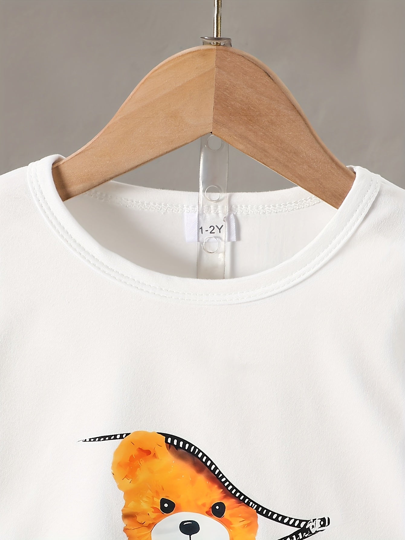 Kichkina O'g'il Bolalar T-shirt va shimlar to'plami Bahor yoz hayvonlari Teddy Bear bosma Polyester kundalik 12 va undan kichik