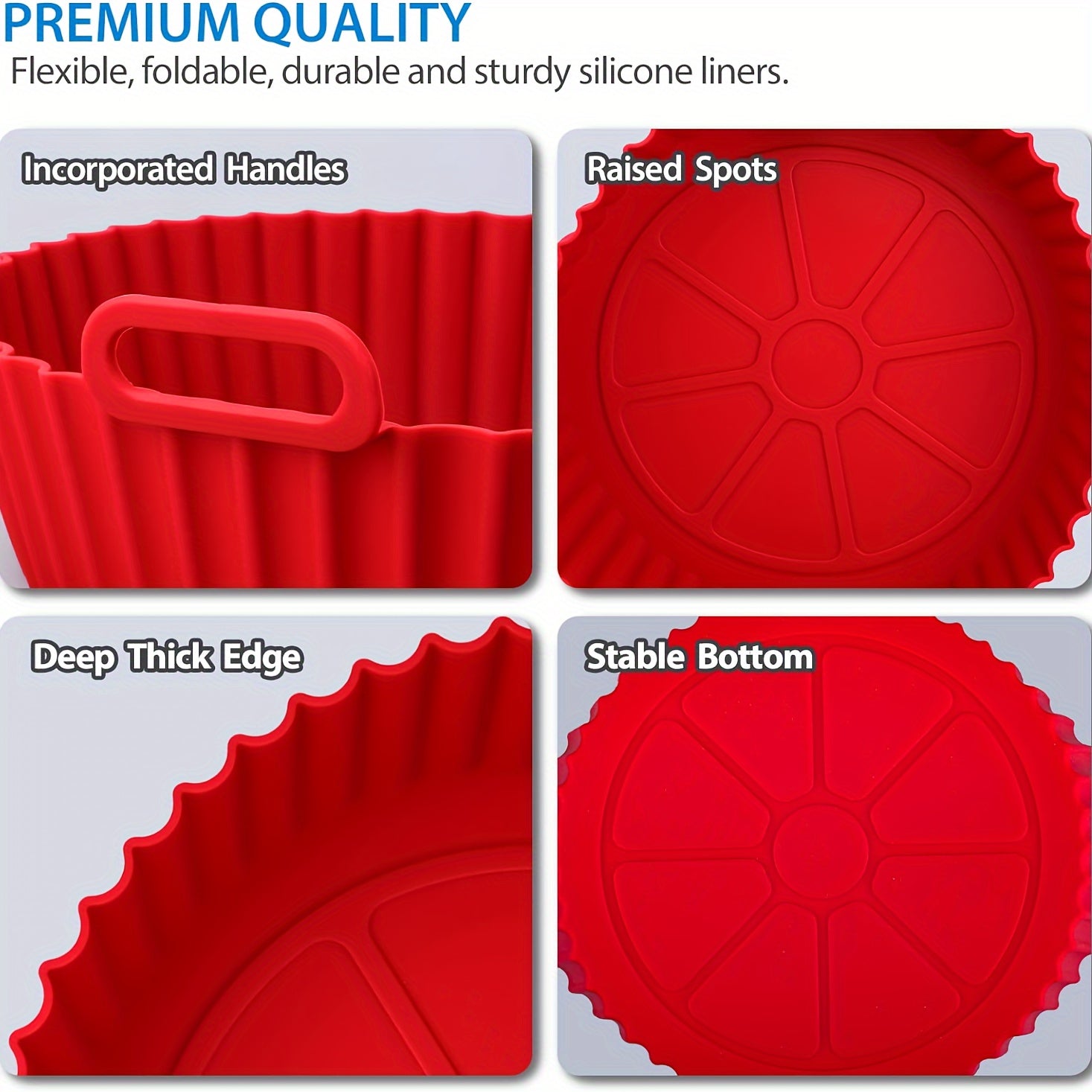 Silicone Air Fryer Roasting Pans Set of 6 Non-Stick Heat-Resistant Baking Trays