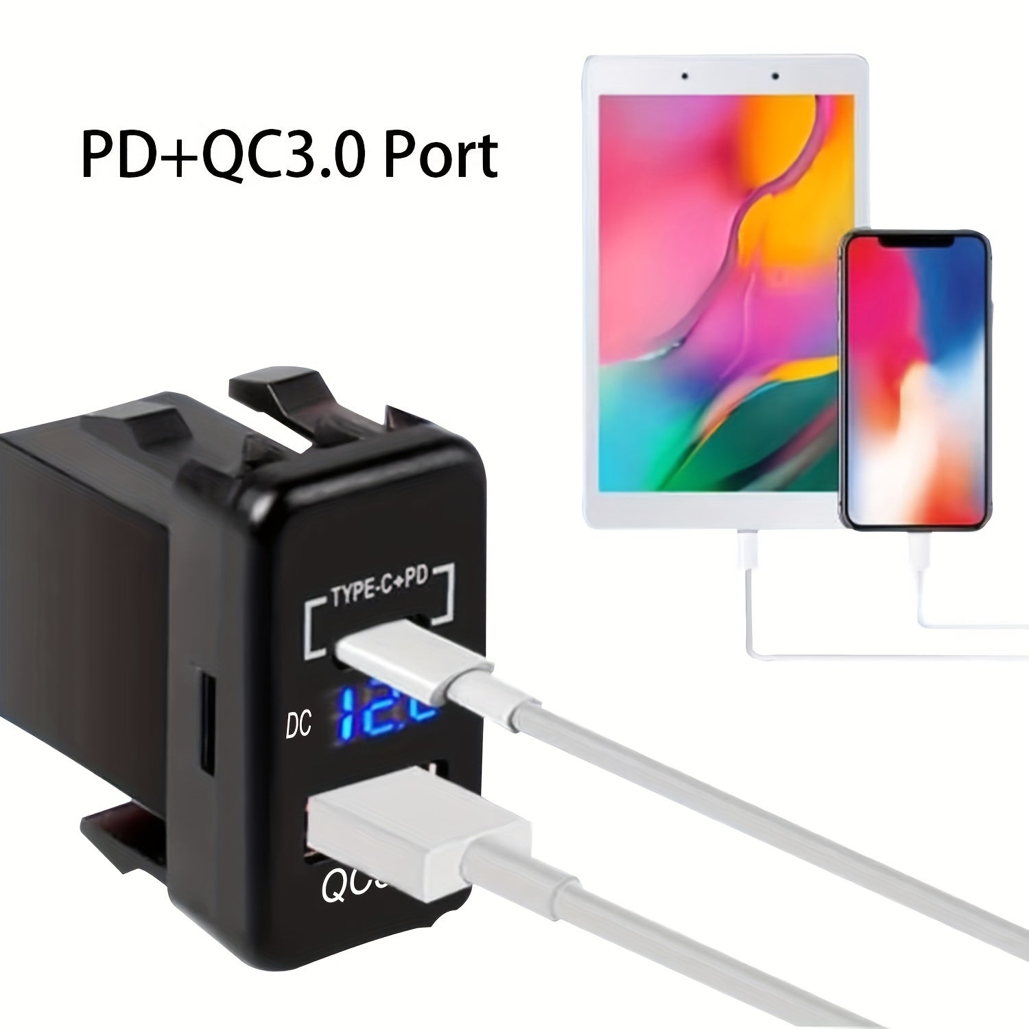 Universal Matte Finish Dual USB Charger Socket for Toyota Vehicles