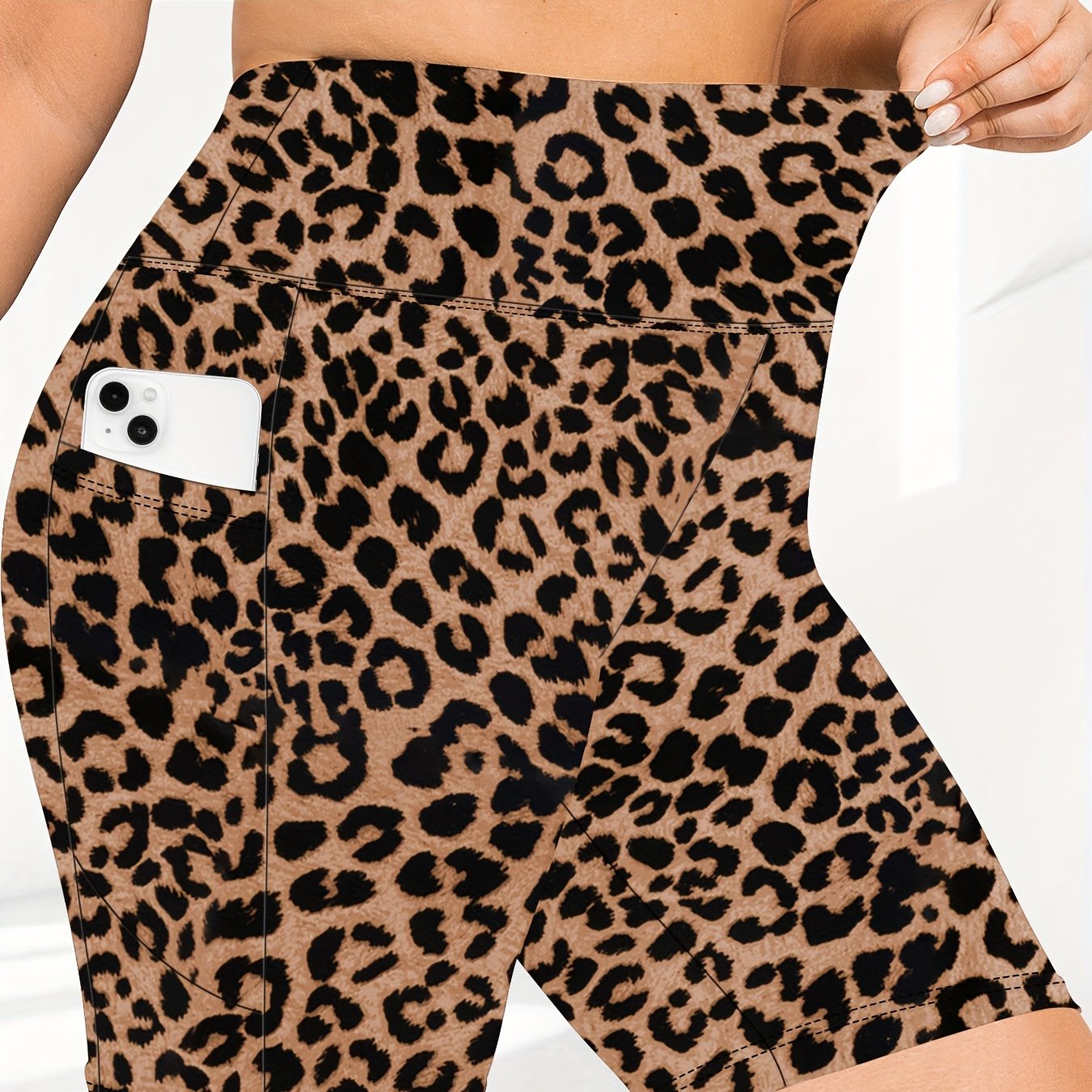 Женские шорты для йоги с высокой талией и карманами, дышащие с эластичной тканью