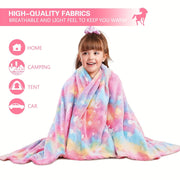Bolalar uchun Unicorn Glow in the Dark Throw Blanket, flanel, mo'rt, yorituvchi, anime, yotoq, divan, avtomobil, ofis