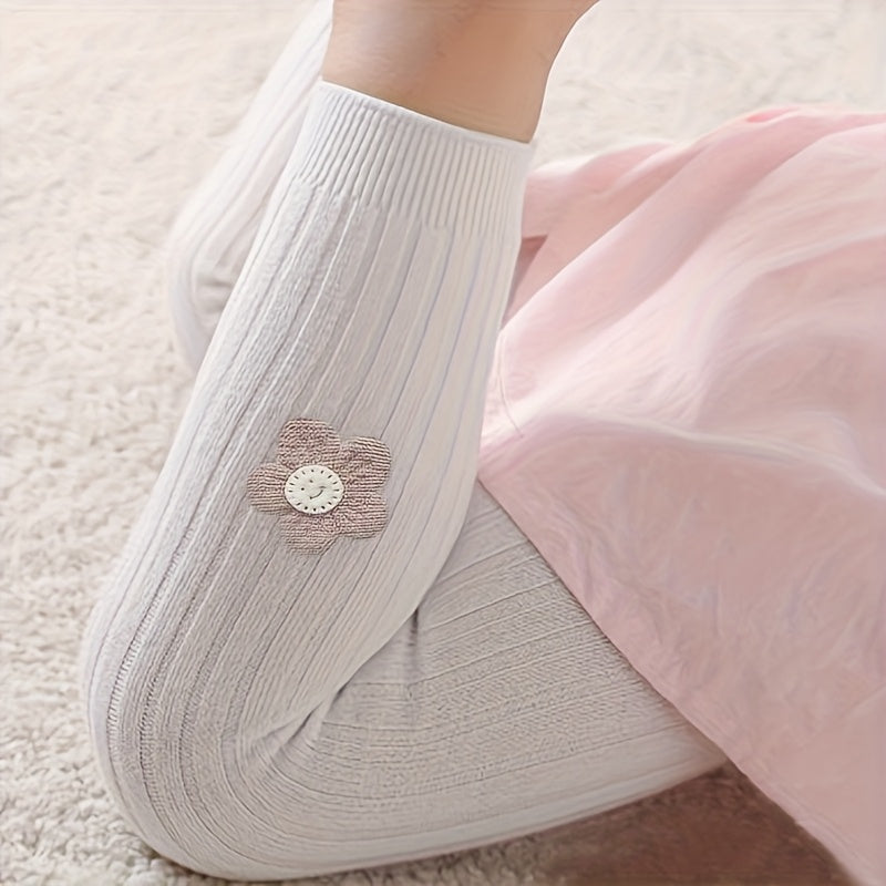 Girls Floret Pantyhose Toddler Solid Knitted Leggings Spring Fall