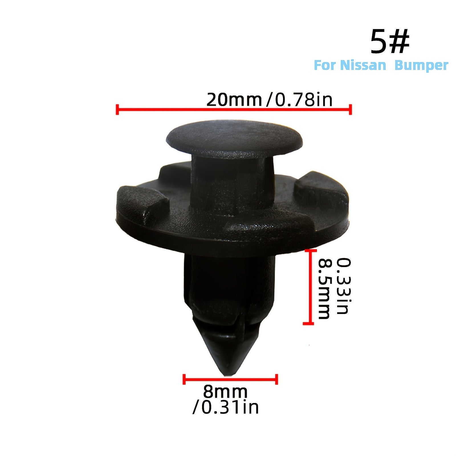 50Pcs Plastic Car Bumper Fastener Clips 10mm 8mm Fender Door Panel Rivets