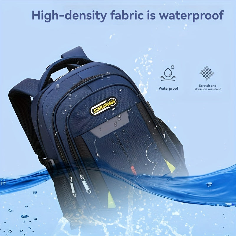 Large Capacity Multi-Layer Nylon Backpack for Students with Side Bottle Pocket