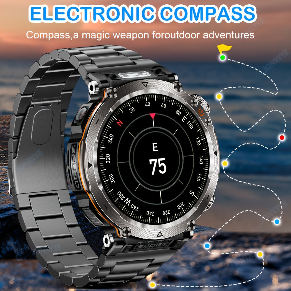 Men's Rugged Smartwatch 1.7 Inch Touchscreen Fitness Tracker Waterproof