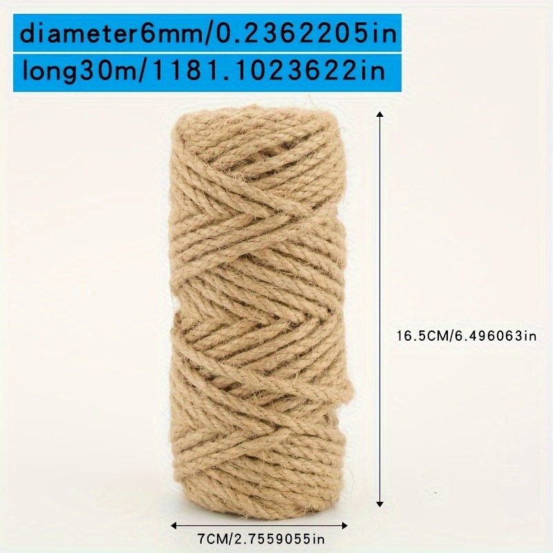 Natural Jute Twine Rope for DIY Crafts Gift Wrapping Decorative Projects 4-14mm