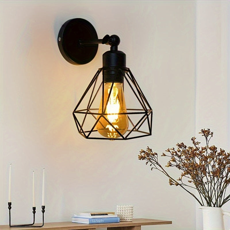 Lámpara de pared industrial negra con brazo ajustable y base E27 para dormitorios, cocinas y pasillos