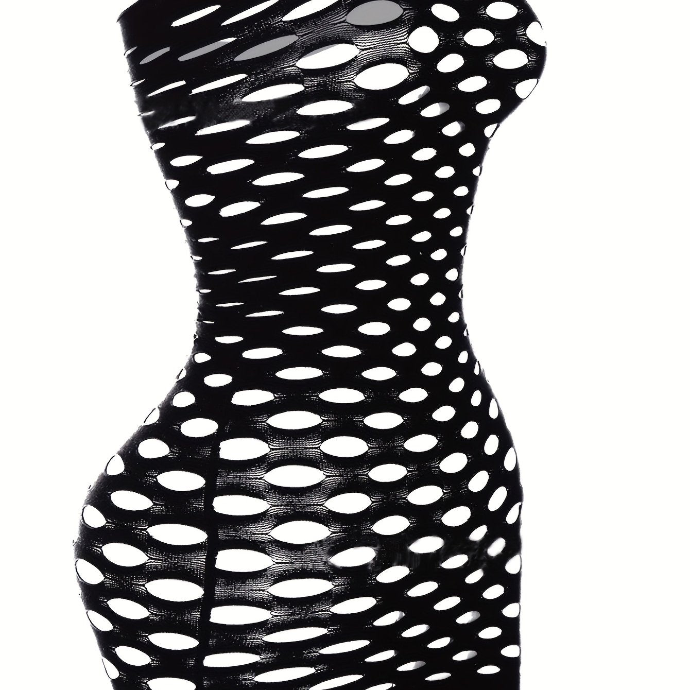 Women's Black Fishnet Lingerie Strapless Tube Top Sheer Mesh