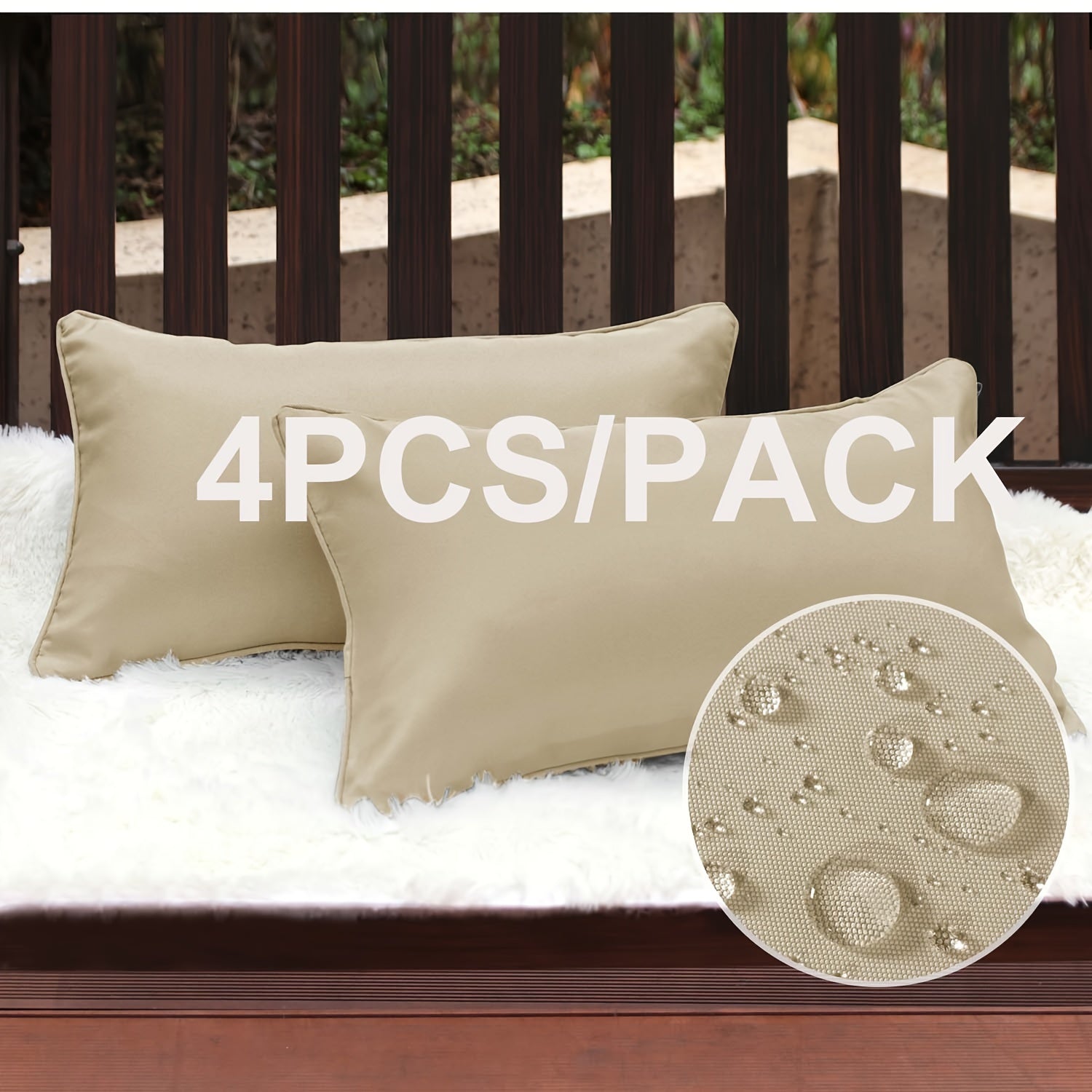 Outdoor Square Garden Cushion Cover for Patio Sofa Tent Decorative Throw Pillow Shell