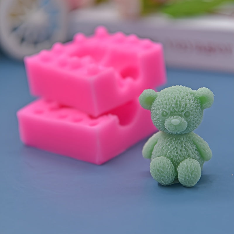 Silicone Mold Set 3D Bear Shape for Baking Chocolate Soap Candles