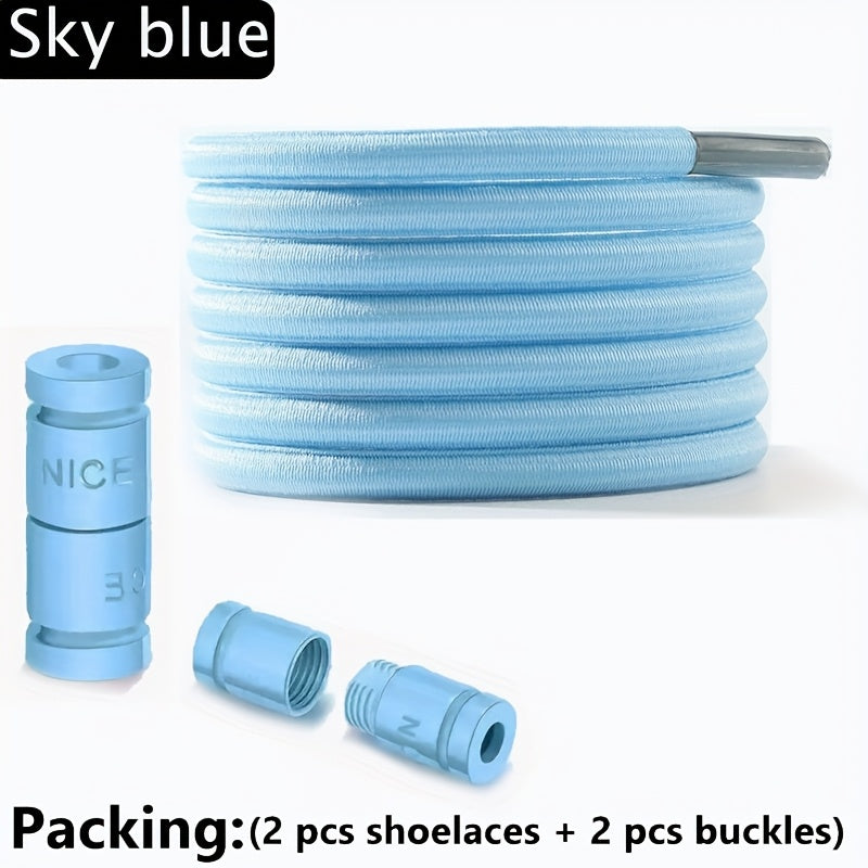 No-Tie Elastic Lace Shoes for Men and Women Quick-On Flat Shoe Laces