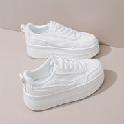Women’s Chunky Platform Sneakers White Casual High Top Shoes