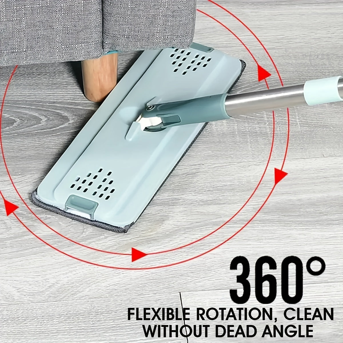 Simple-Care Flat Mop Kit - Nam va Quruq Sirtlar uchun Mos, Oshxona, Hammom, Yashash Xonasi Barcha Sirtlarga Yumshoq - Elektr energiyasi talab qilinmaydi, Uzoq muddatli Plastik Materiallar