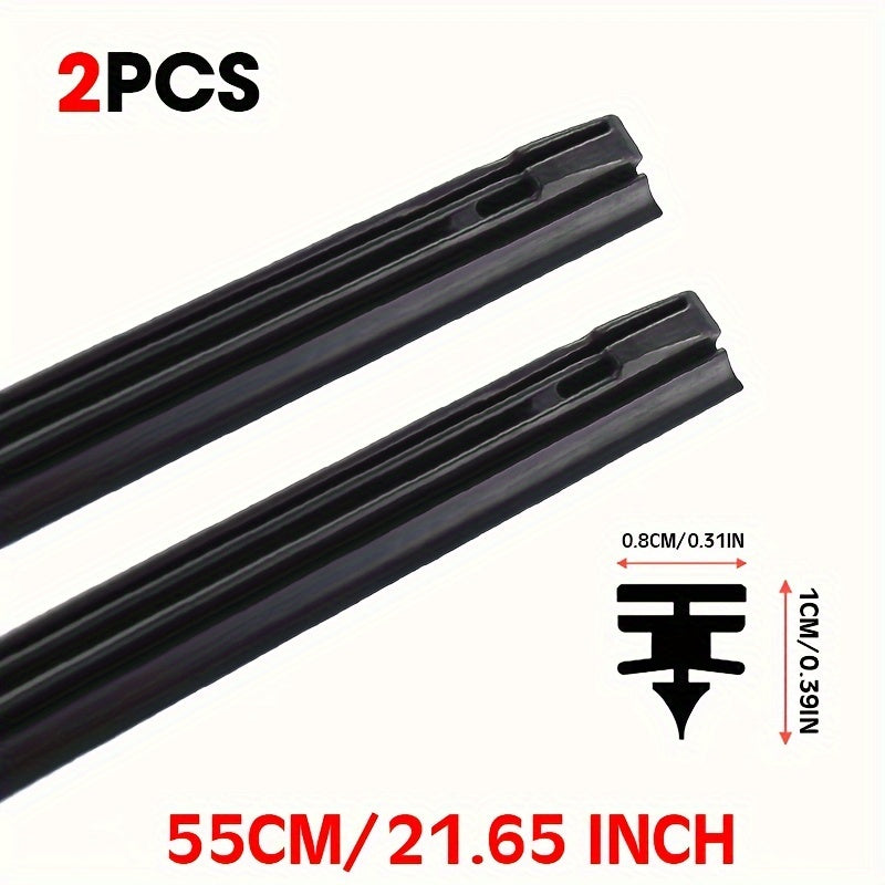 2pcs Rubber Wiper Blade Insert Refills Soft 8mm Fit 14-28 Inch Car Auto Accessories