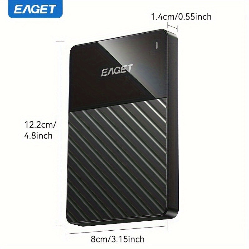 EAGET Portativ Qattiq Disk 500GB/320GB/250GB o'lchamlarida, Mac, PS4, PC, Laptop, Xbox uchun USB 3.0, batareya kerak emas.