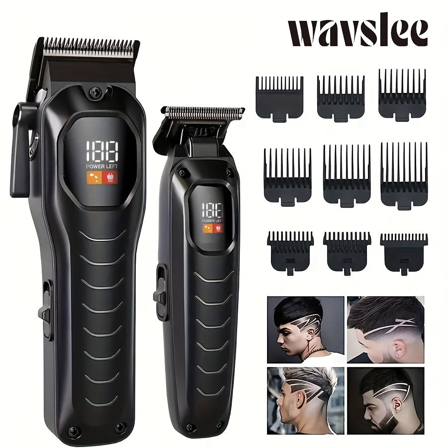 High-Capacity Cordless Hair Clipper Set for Men Digital Display USB Rechargeable 3200mAh