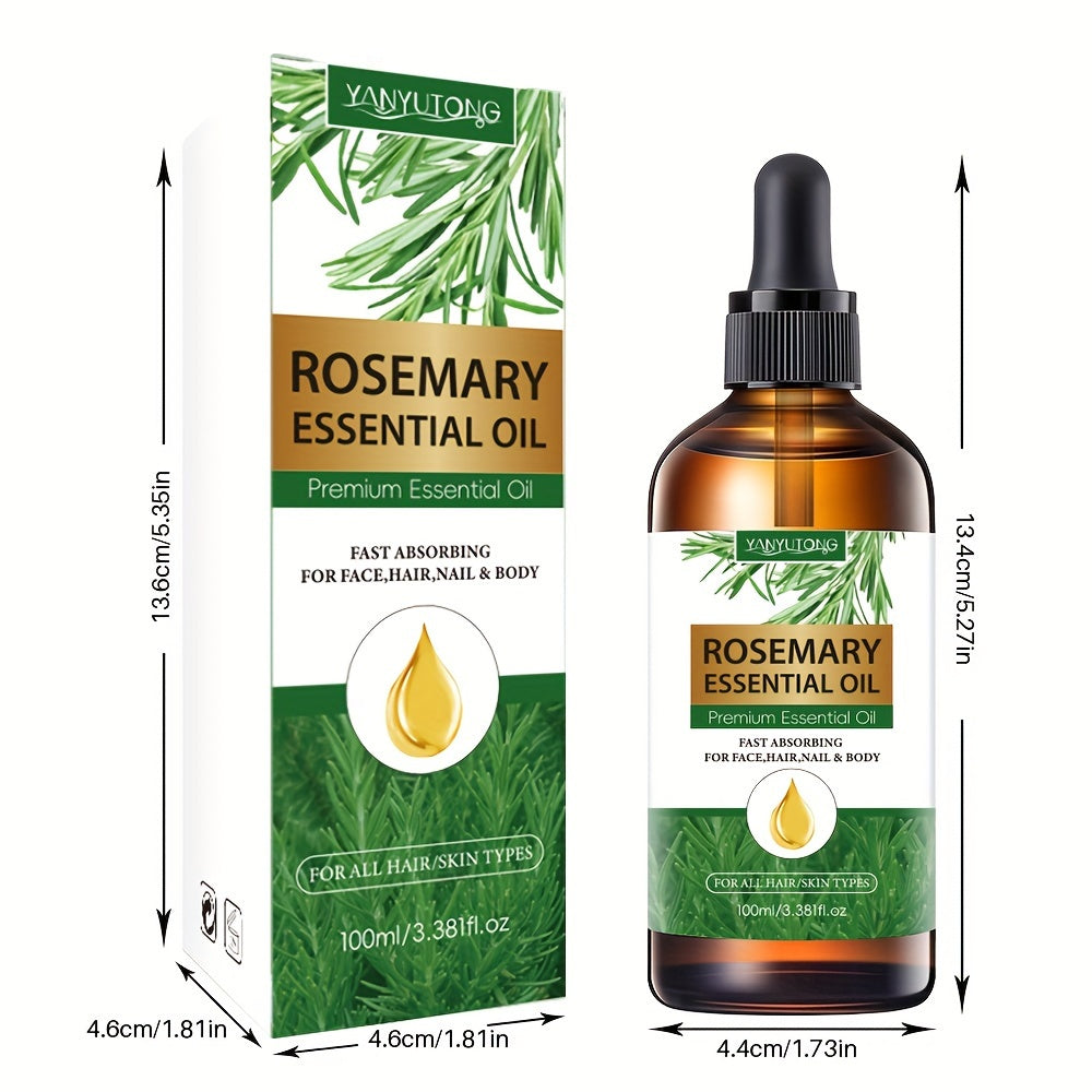 100ml Rosemary Essential Oil soch parvarishi va teri namlantirish uchun, kuchaytiruvchi, bosh terisi uchun