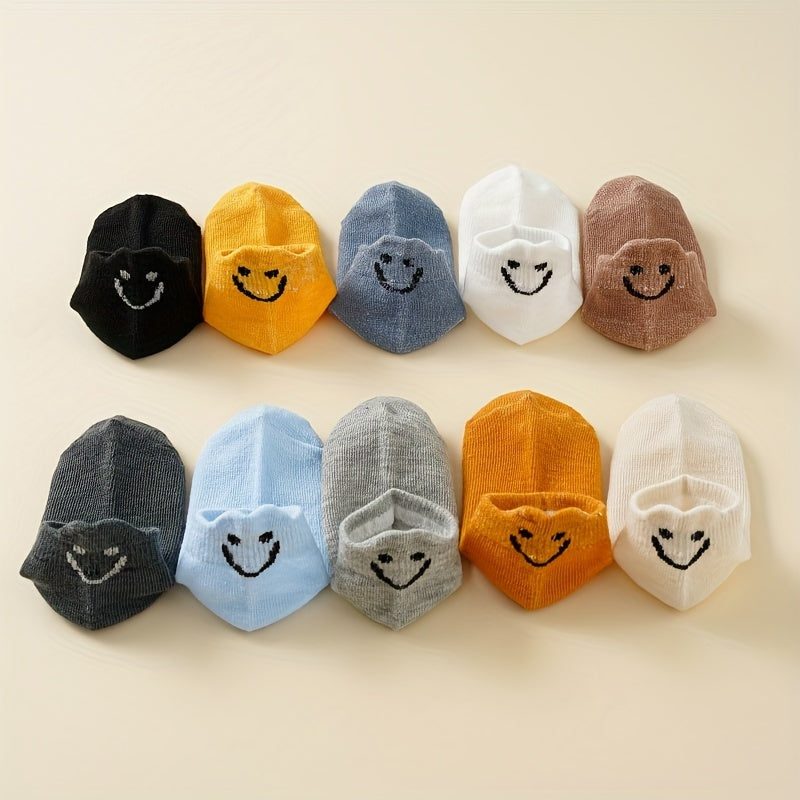 10-Pack Kids Ankle and Liner Socks Viscose Blend Solid Color Knit Fabric Ages 12 and Under